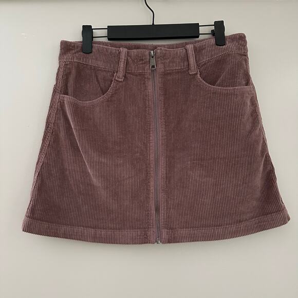 American Eagle super hi-rise a-line corduroy zipper front skirt - Picture 1 of 6